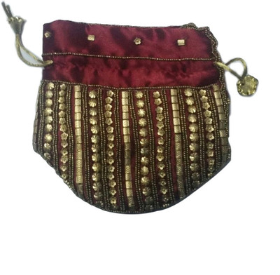 

MDR Handicraft Casual Maroon Clutch