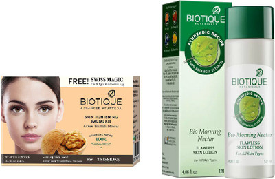 

BIOTIQUE BIO Skin Tightening Facial Kit, Bio Morning Nectar Flawless Skion Lotion(Set of 2)