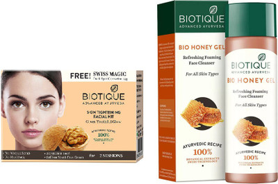 

BIOTIQUE BIO Skin Tightening Facial Kit, Bio Honey Gel Refreshing Foaming Face Cleanser For All Skin Types(Set of 2)