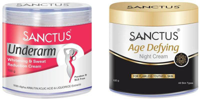 

SANCTUS Underarm Whitening & Sweat Reduction Cream & Age Defying NIGHT Cream Combo (100gm + 100gm)(Set of 2)