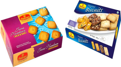 

Haldiram's Jeera Namkeen and Assorted Biscuits (Combo Pack)(550 g, Pack of 2)