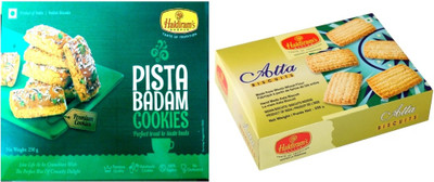 

Haldiram's Pista Badam and Atta Biscuites (Combo Pack)(500 g, Pack of 2)