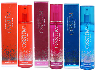 

OSSUM BLOSSOM PERFUME 190 ML+ROMANCE PERFUME 190 ML+PLEASURE PERFUME 190 ML Body Mist - For Men & Women(190 ml, Pack of 3)