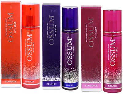 

OSSUM DELIGHT PERFUME 115 ML+ROMANCE PERFUME 115 ML+BLOSSOM PERFUME 115 ML Body Mist - For Men & Women(115 ml, Pack of 3)