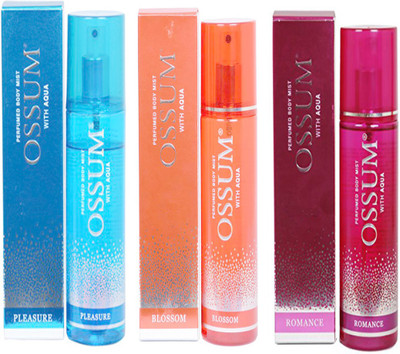 

OSSUM ROMANCE PERFUME 115 ML+BLOSSOM PERFUME 115 ML+ PLEASURE PERFUME 115 ML Body Mist - For Men & Women(115 ml, Pack of 3)