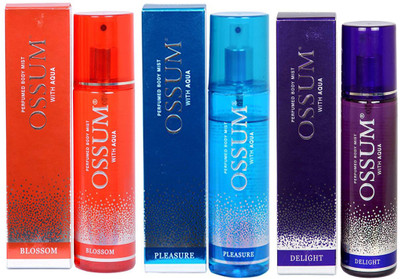 

OSSUM BLOSSOM PERFUME 115 ML+PLEASURE PERFUME 115 ML+DELIGHT PERFUME 115 ML Body Mist - For Men & Women(115 ml, Pack of 3)