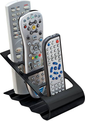 Simplex 4 Compartments Plastic Remote Control Mobile Phone Cordless Organizer Stand Shelf Rack Holder(Black) available at flipkart for Rs.249