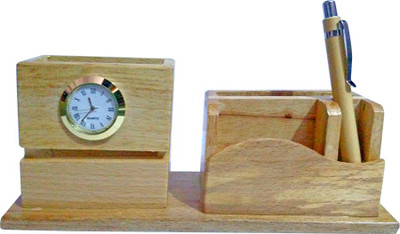 

VINTAN 4 Compartments Wooden Pen Stand For Home Study & Office Tabel Décor.(Wooden)