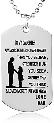 

Streetsoul TO MY DAUGHTER Engraved Silver Dog Tag