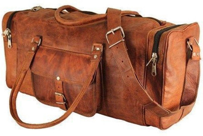 

Handcrafted exports 18 inch/45 cm Travel Duffel Bag Duffel Strolley Bag(Brown)