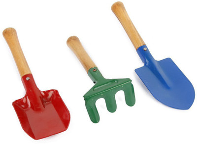 

Esnap 3Pcs Metal Garden Tools Set Outdoor Rake Shovel Playset Kids Beach Sandbox Toy Garden Tool Kit(3 Tools)