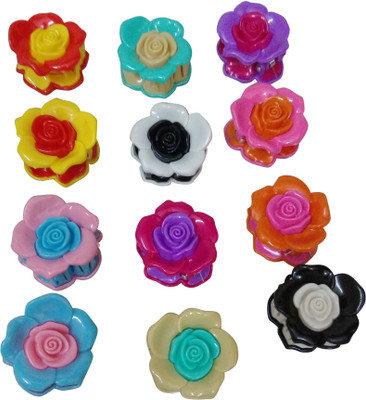 

Haryana Craft Stylish Multicoclor Hair Clip ( Hair Claw ) Set Of 12 Made By High Quality Plastic Hair Claw(Multicolor)