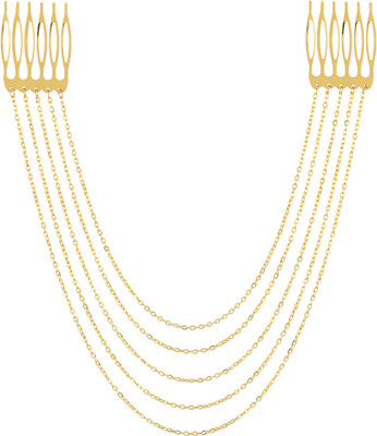 

Fayon Funky Fashion Golden Multi Layers With Comb Headgear Back Pin(Gold)