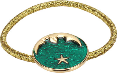 

Fayon Daily Casual Work Green Star Moon Charms Hair Rubber Band Rubber Band(Gold)