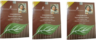 

Shahnaz Husain Colourveda Natural Hair Colour Dark Brown (Pack of 3) Hair Color(Dark Brown)