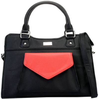 

Satya Paul Hand-held Bag(Red, Black), Black;red