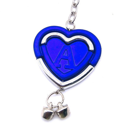 

Insasta Initial Letter Keychain in heart shape Letter A -Blue Edition Keychain Key Chain