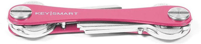 

keysmart Extended Compact Key Holder and Keychain Organizer - Pink (Holds Up to 2-8 Keys) Key Chain