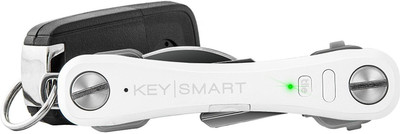 

keysmart Pro Compact Key Holder with LED Light and Tile Smart Technology to Track your Lost Keys and Phone with GPS (2-10 Keys, White) Key Chain