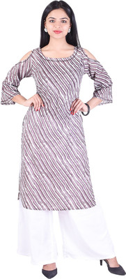 Naksh Jaipur Women Printed Straight Kurta(Grey) Naksh Jaipur Women Printed Straight Kurta(Grey)