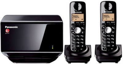 Panasonic KX-TW501 CXBE (TWO HANDSETS) Cordless Landline Phone(Black)