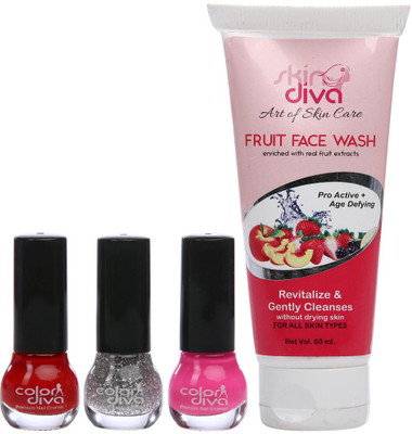 

Color Diva Nail Paints and Face Wash Combo(Pack of 4)
