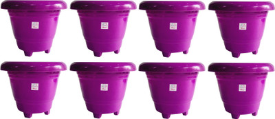 

Mopi HIGH GRADE PLASTIC LEG PLANTER (Plastic,purple,10 inch Plant Container Set(Pack of 8, Plastic)