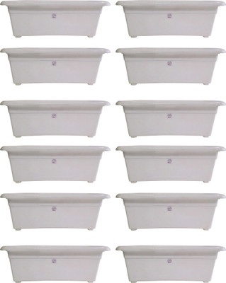 

Mopi Window Flower Pot Container (Plastic,Purple, Height - 7 cm) Plant Container Set(Pack of 12, Plastic)