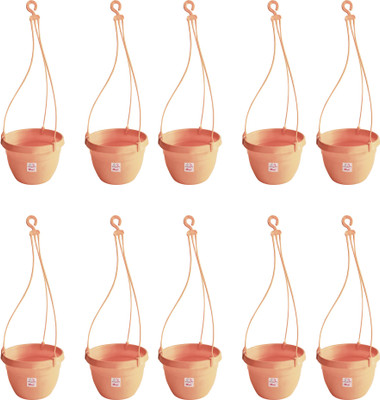 

Mopi Hanging Flower Pots 7inch Planter,yellow Plant Container Set(Pack of 10, Plastic)