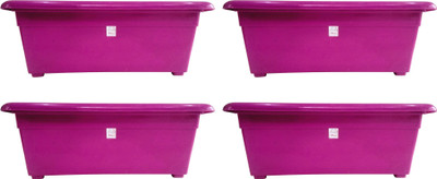 

Mopi Window Flower Pot Container (Plastic,Purple, Height - 7 cm) Plant Container Set(Pack of 4, Plastic)