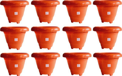 

Mopi HIGH GRADE PLASTIC LEG PLANTER (Plastic,orange,10 inch Plant Container Set(Pack of 12, Plastic)