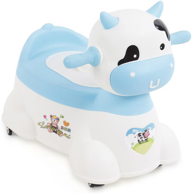 

Offspring Baby Musical Potty Chair With Wheels Cow Design Potty Box(Blue)