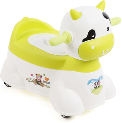 

Offspring Baby Musical Potty Chair With Wheels Cow Design Potty Box(Green)
