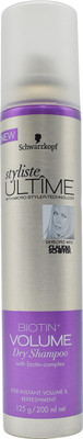 

Schwarzkopf Stylish Ultime Biotin Volume Dry Shampoo - 125g/200ml(200 ml)