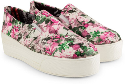 

Tashi Printed Trendy and fashionable Heels Loafers Slip On Sneakers For Women(Pink