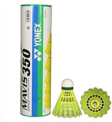 

Yonex MAVIS 350 Nylon Shuttle - Yellow(0, 6, Pack of 6)