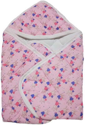 Just Born The Baby Line Wrapper With Cap DR-01 with cartoon character Sleeping Bag(Pink