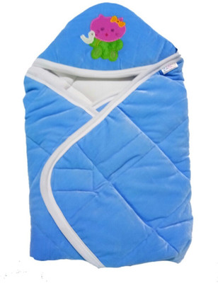 

Just Born The Baby Line Wrapper With Cap DR-03 with plain blue square Sleeping Bag(Blue