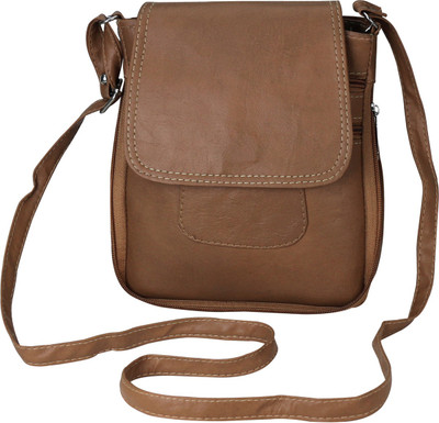 

Crude Women Formal Brown Leatherette Sling Bag