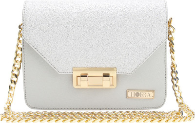 

Horra Women Casual Silver PU Sling Bag
