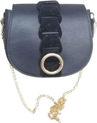 

Haryana Craft Women Evening/Party Black Genuine Leather Sling Bag