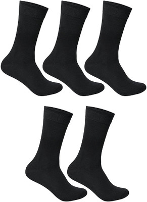 QUEERY Men Solid Mid-Calf/Crew(Pack of 5)