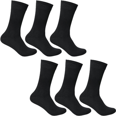 QUEERY Men Solid Mid-Calf/Crew(Pack of 6)