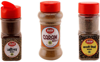 

Jiwesh COMBO OF 3 GARAM MASALA+KALI MIRCH+JEERA POWDER (285g)(285 g)