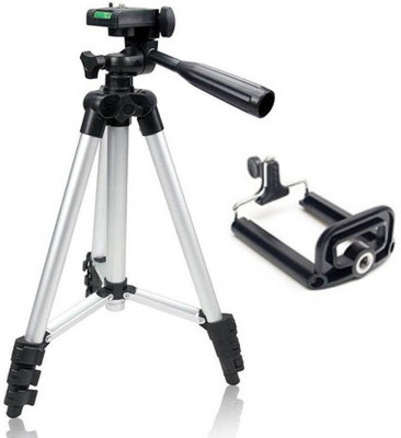 

Aksmy 3110A 3Way Head Adjustable Aluminum 35cm To 106cm Extendable Camera-Tripod With Bracket And Bag Tripod (Silver, Supports Up to 1000 g) Monopod Kit(Silver, Supports Up to 1000 g)