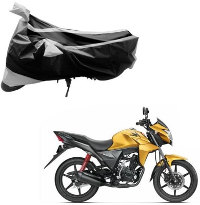 Purpleheart Two Wheeler Cover for Honda(CB Twister, Black, Silver)