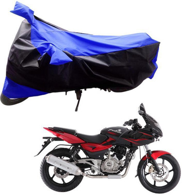 Purpleheart Two Wheeler Cover for Bajaj(Pulsar 220 DTS-i, Black, Blue)
