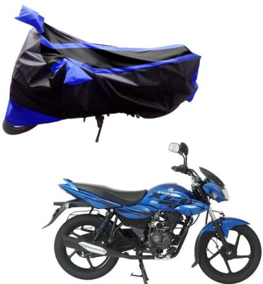 Purpleheart Two Wheeler Cover for Bajaj(Discover 125 DTS-i, Black, Blue)