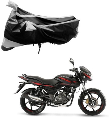 Purpleheart Two Wheeler Cover for Bajaj(Pulsar 180 DTS-i, Black, Silver)