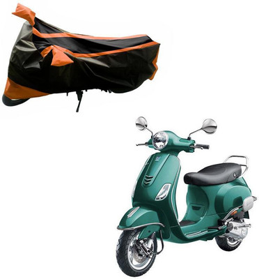 Purpleheart Two Wheeler Cover for Piaggio(Vespa VXL, Black, Orange)